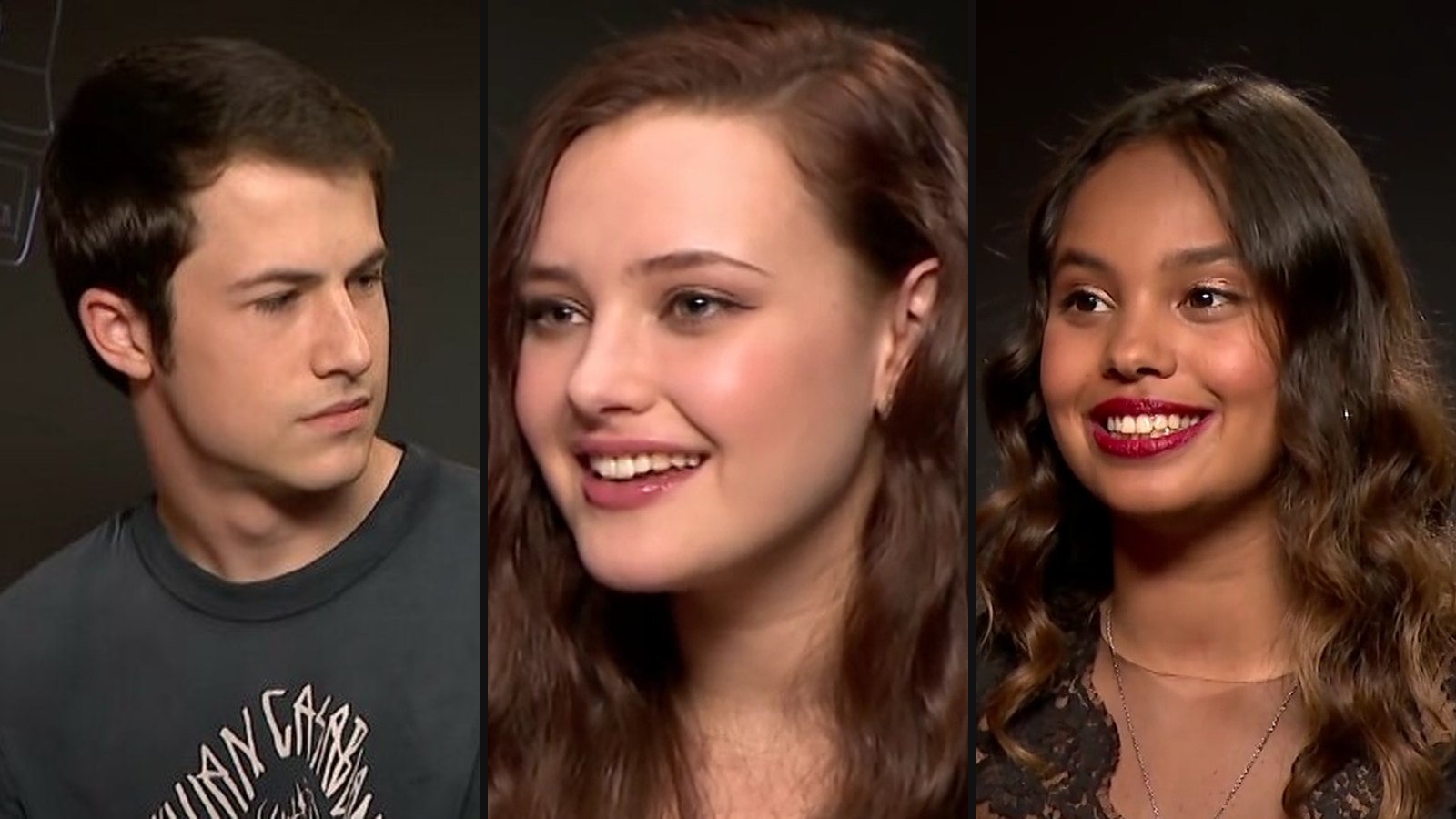 Dylan Minnette, Katherine Langford og Alisha Boe fra 13 Reasons Why