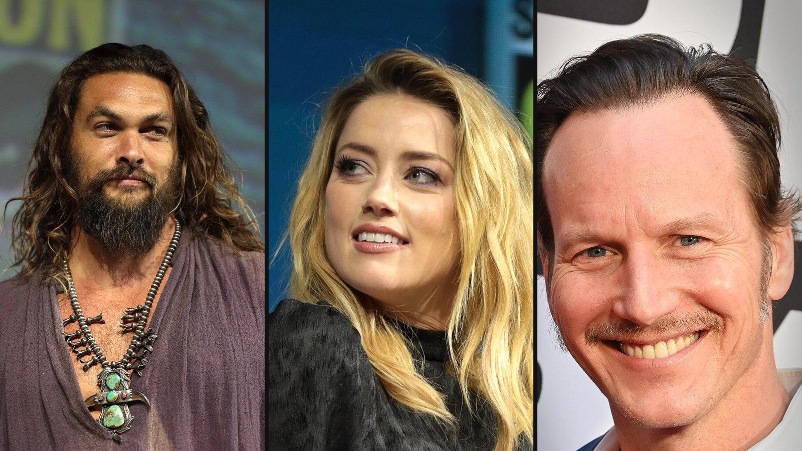 Jason Momoa, Amber Heard og Patrick Wilson fra Aquaman