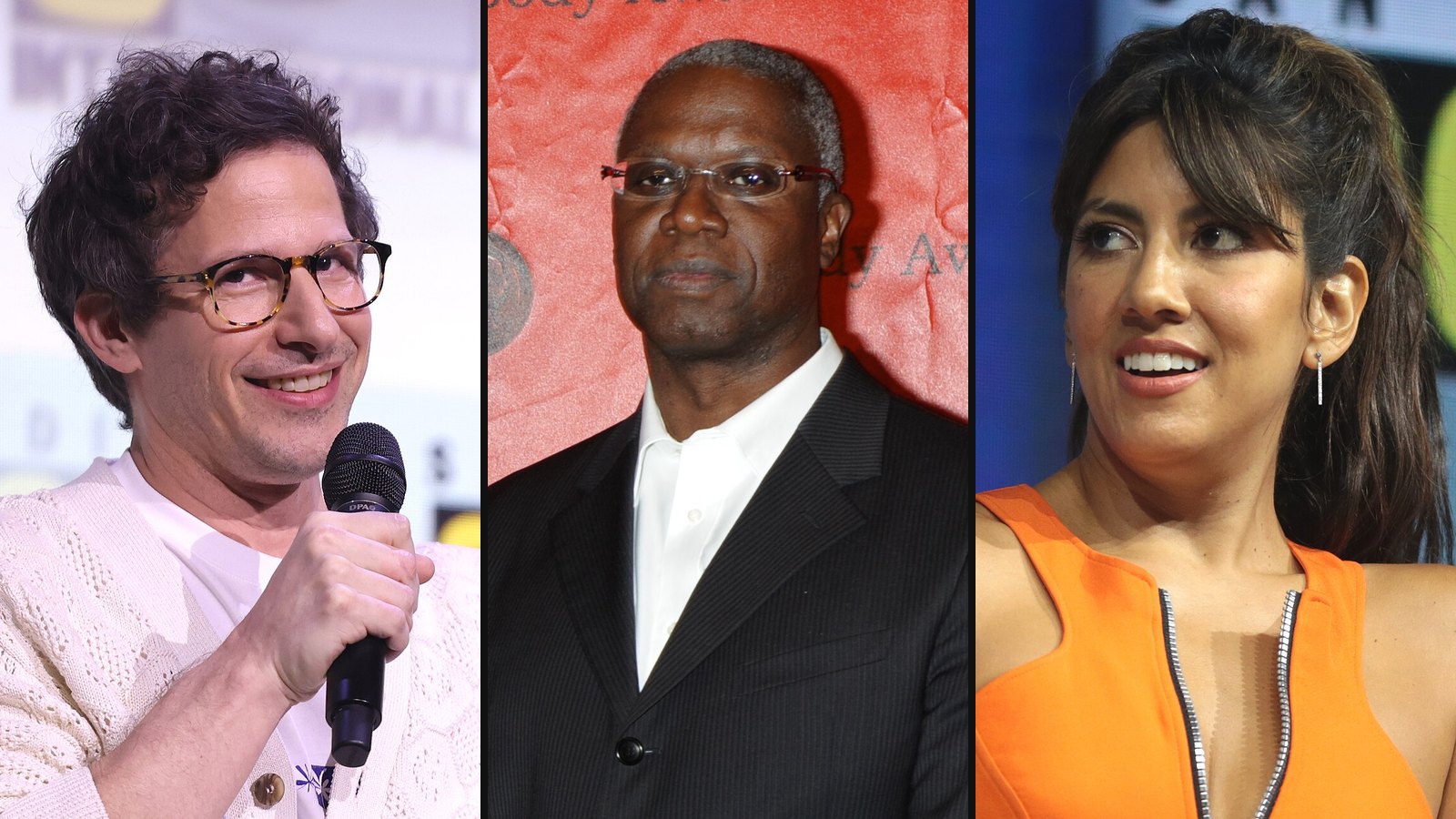 Andy Samberg, Andre Braugher og Stephanie Beatriz fra Brooklyn Nine-Nine