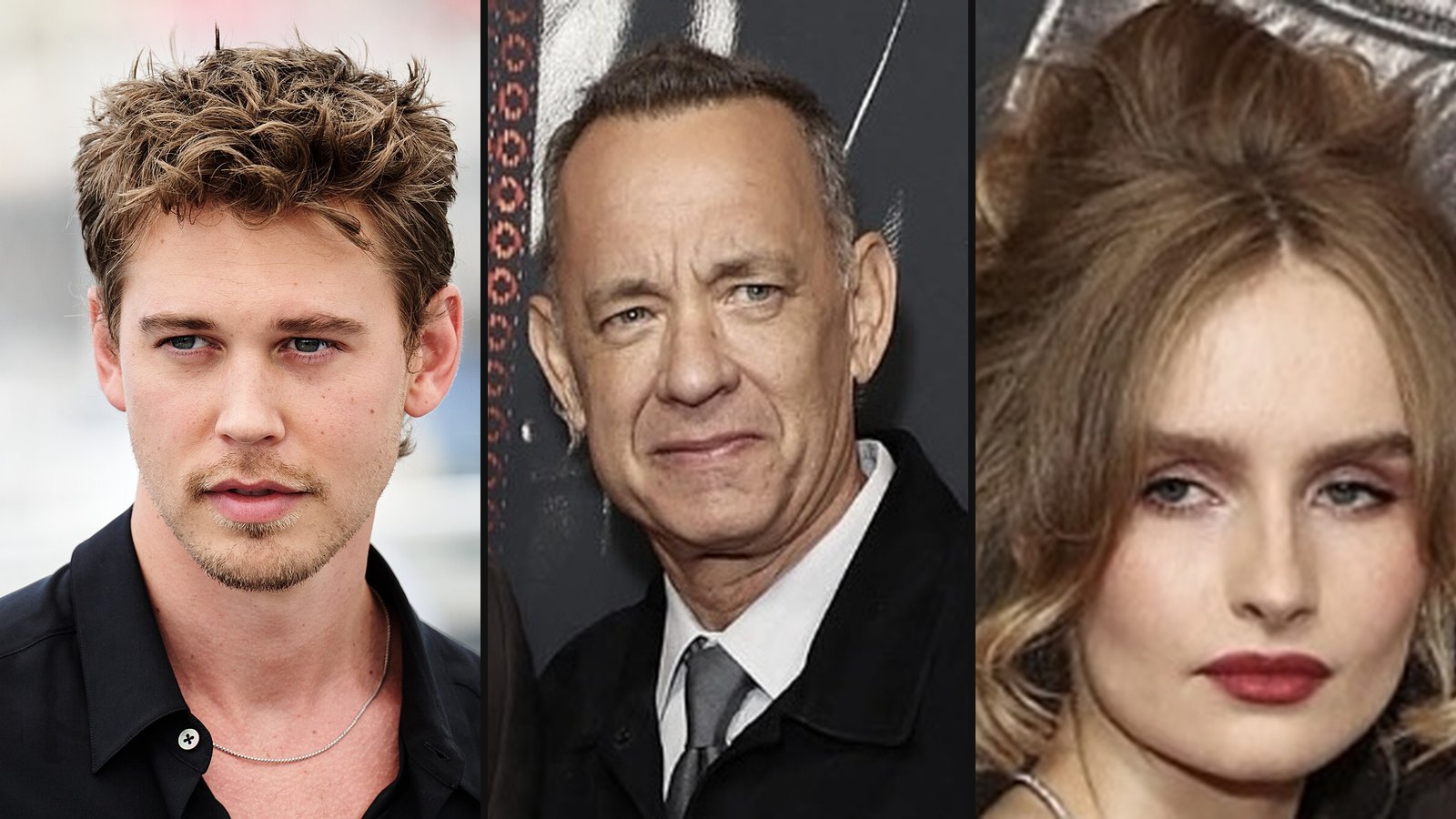 Austin Butler, Tom Hanks og Olivia DeJonge fra Elvis 2022