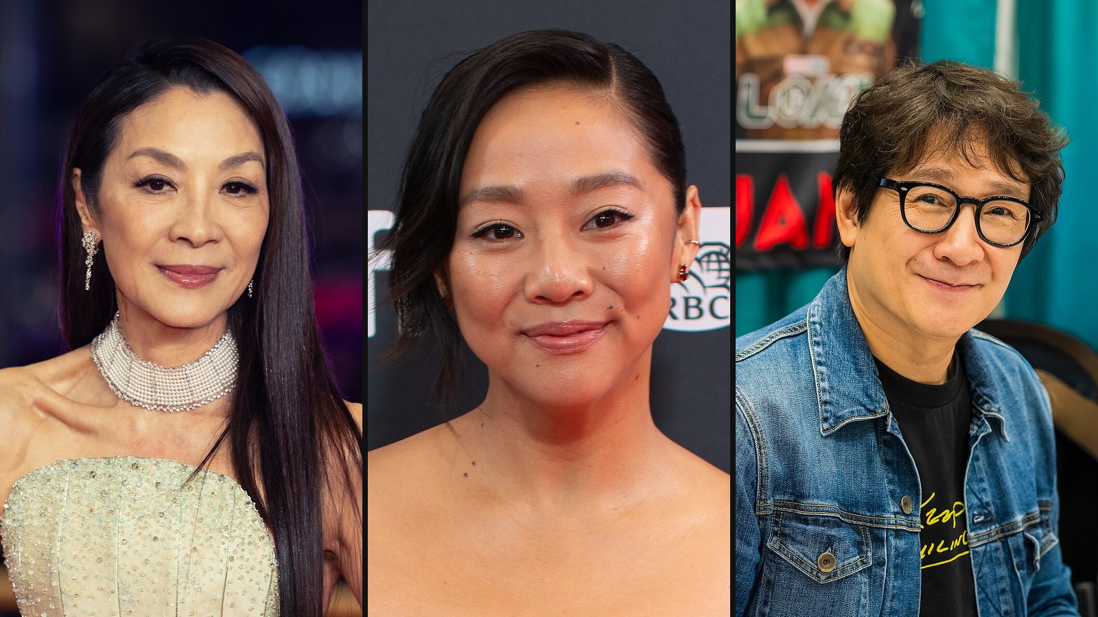 Michelle Yeoh, Stephanie Hsu og Ke Huy Quan fra Everything Everywhere All At Once