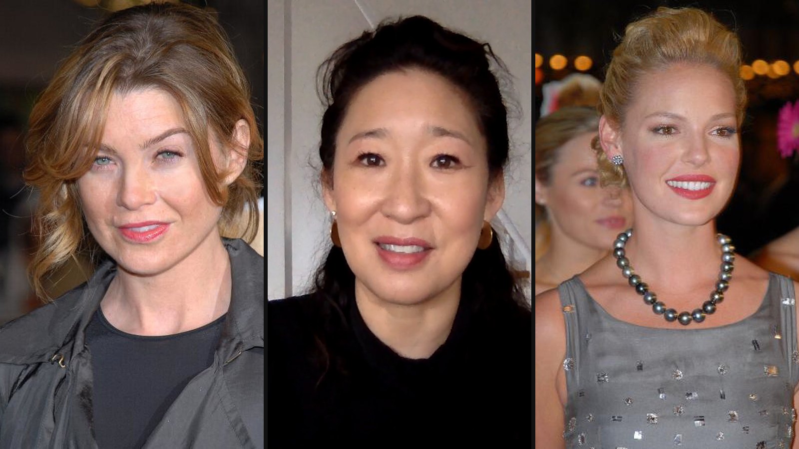 Ellen Pompeo, Sandra Oh og Katherine Heigl fra Greys Anatomy