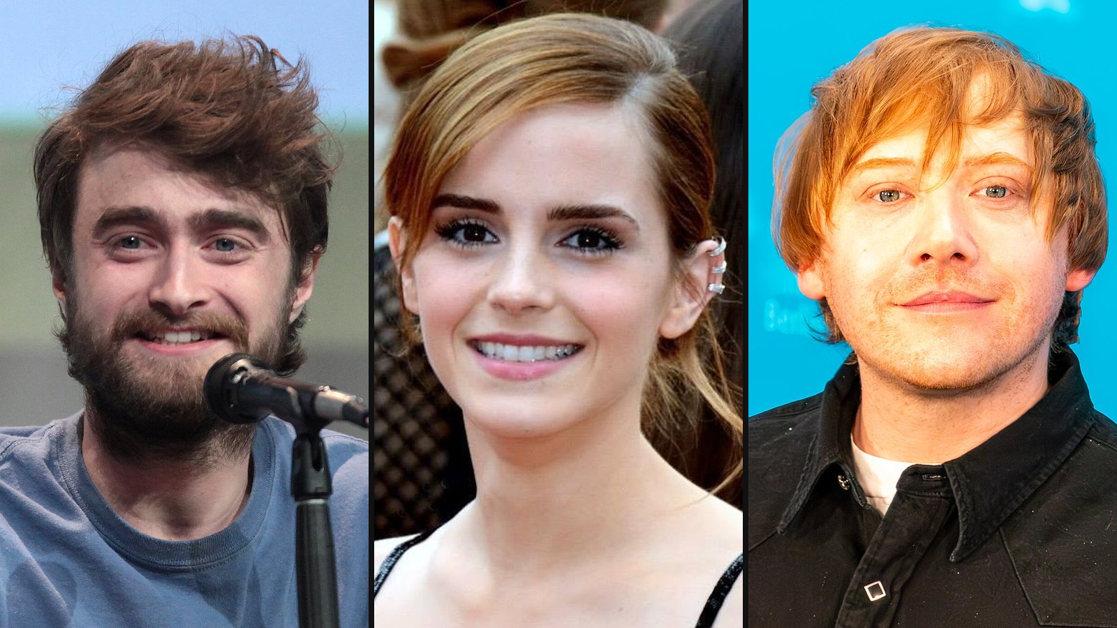 Daniel Radcliffe, Emma Watson og Rupert Grint fra Harry Potter og Fønixordenen