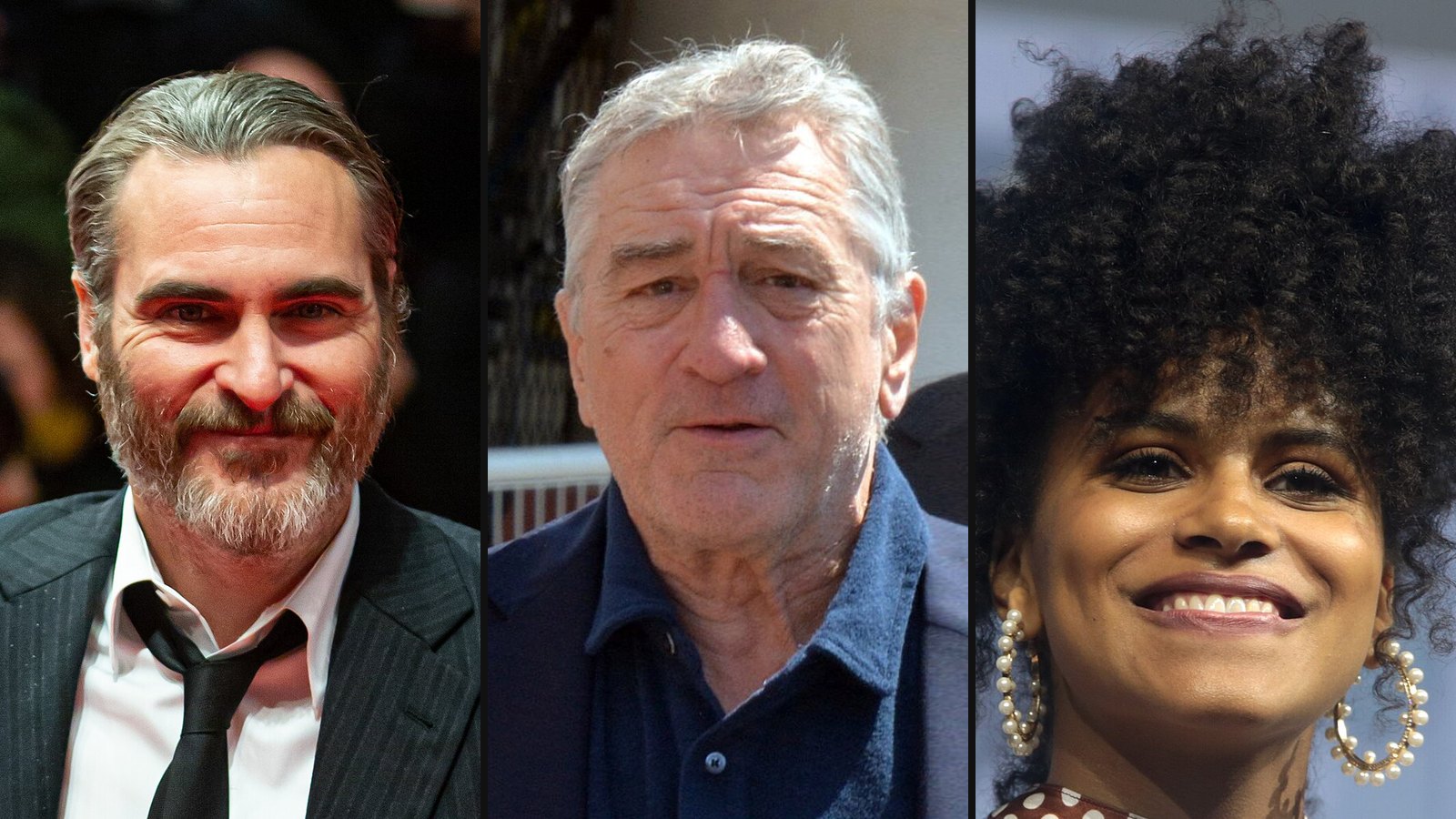 Joaquin Phoenix, Robert De Niro og Zazie Beetz fra Joker