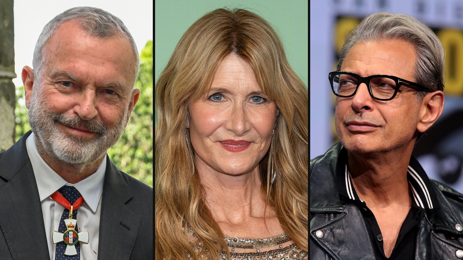 Sam Neill, Laura Dern og Jeff Goldblum fra Jurassic Park