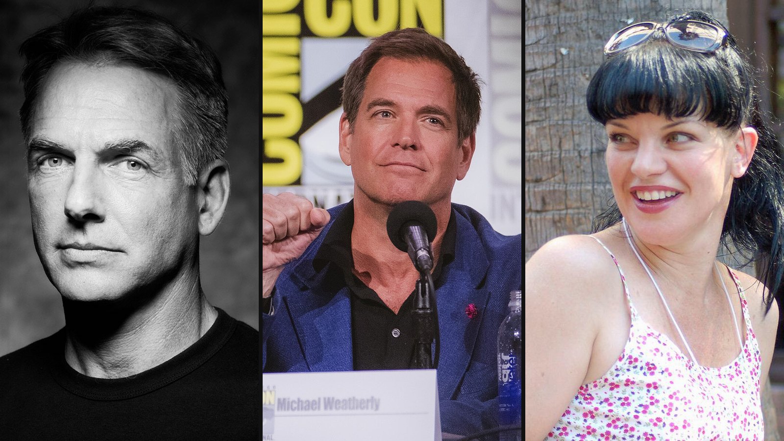 Mark Harmon, Michael Weatherly og Pauley Perrette fra Ncis
