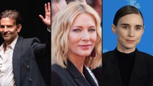 Bradley Cooper, Cate Blanchett og Rooney Mara fra Nightmare Alley