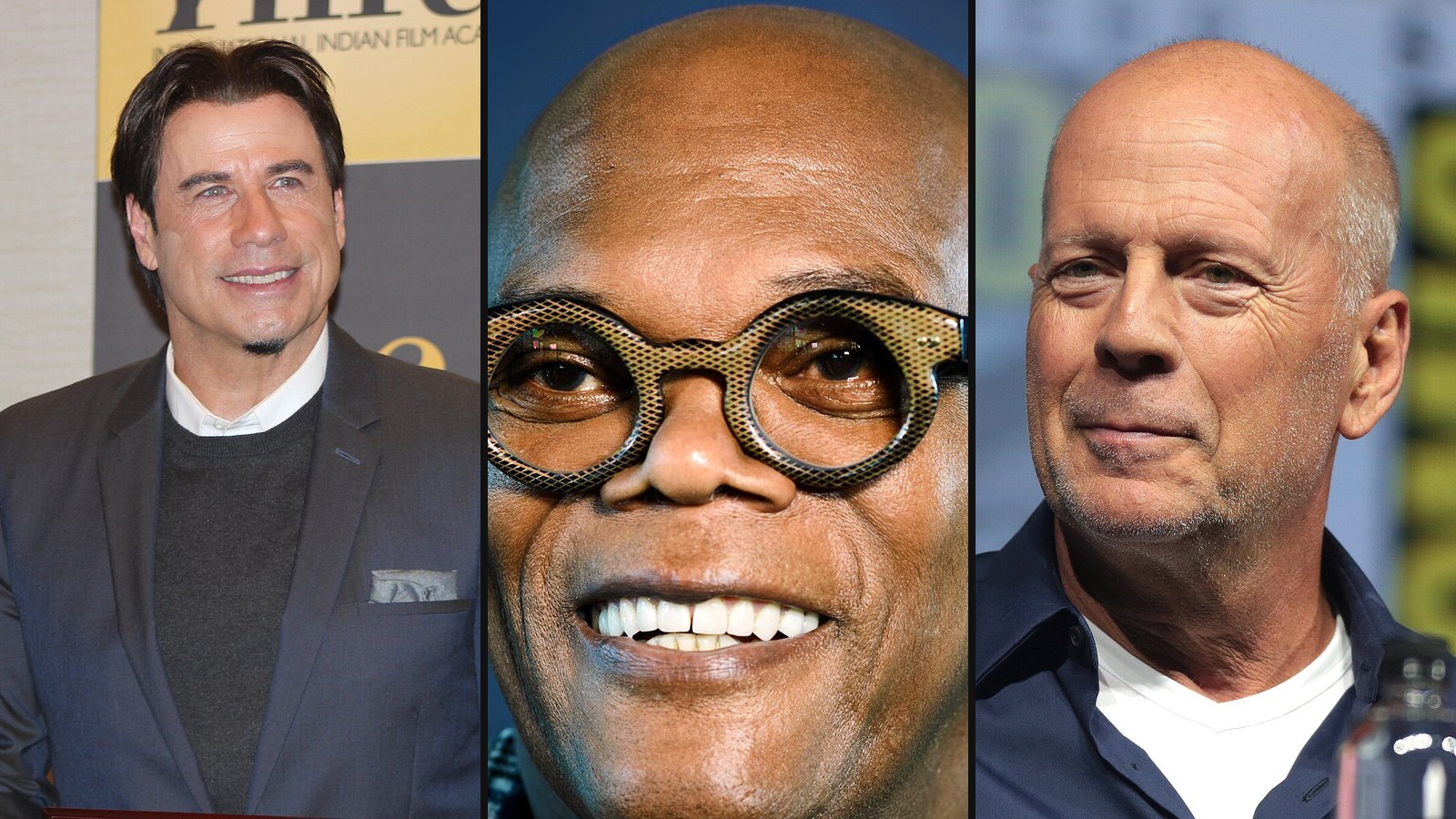 John Travolta, Samuel L. Jackson og Bruce Willis fra Pulp Fiction