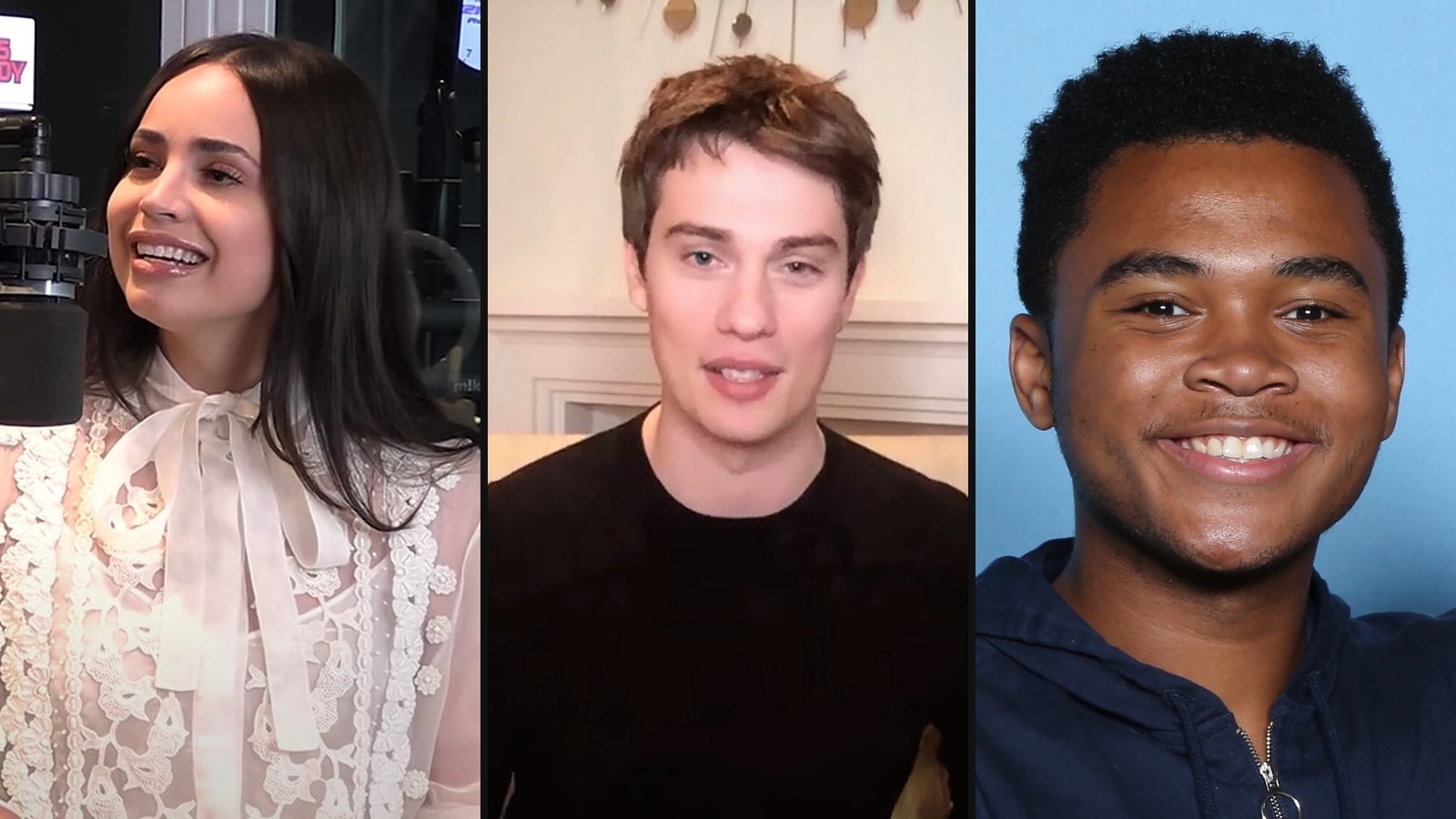 Sofia Carson, Nicholas Galitzine og Chosen Jacobs fra Purple Hearts