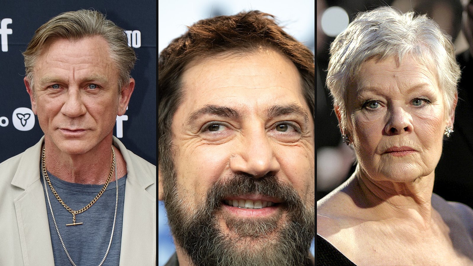 Daniel Craig, Javier Bardem og Judi Dench fra Skyfall