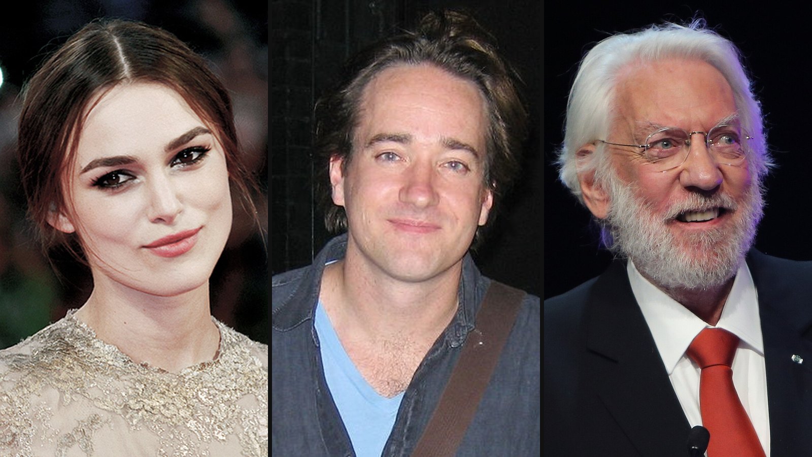 Keira Knightley, Matthew Macfadyen og Donald Sutherland fra Stolthed og Fordom