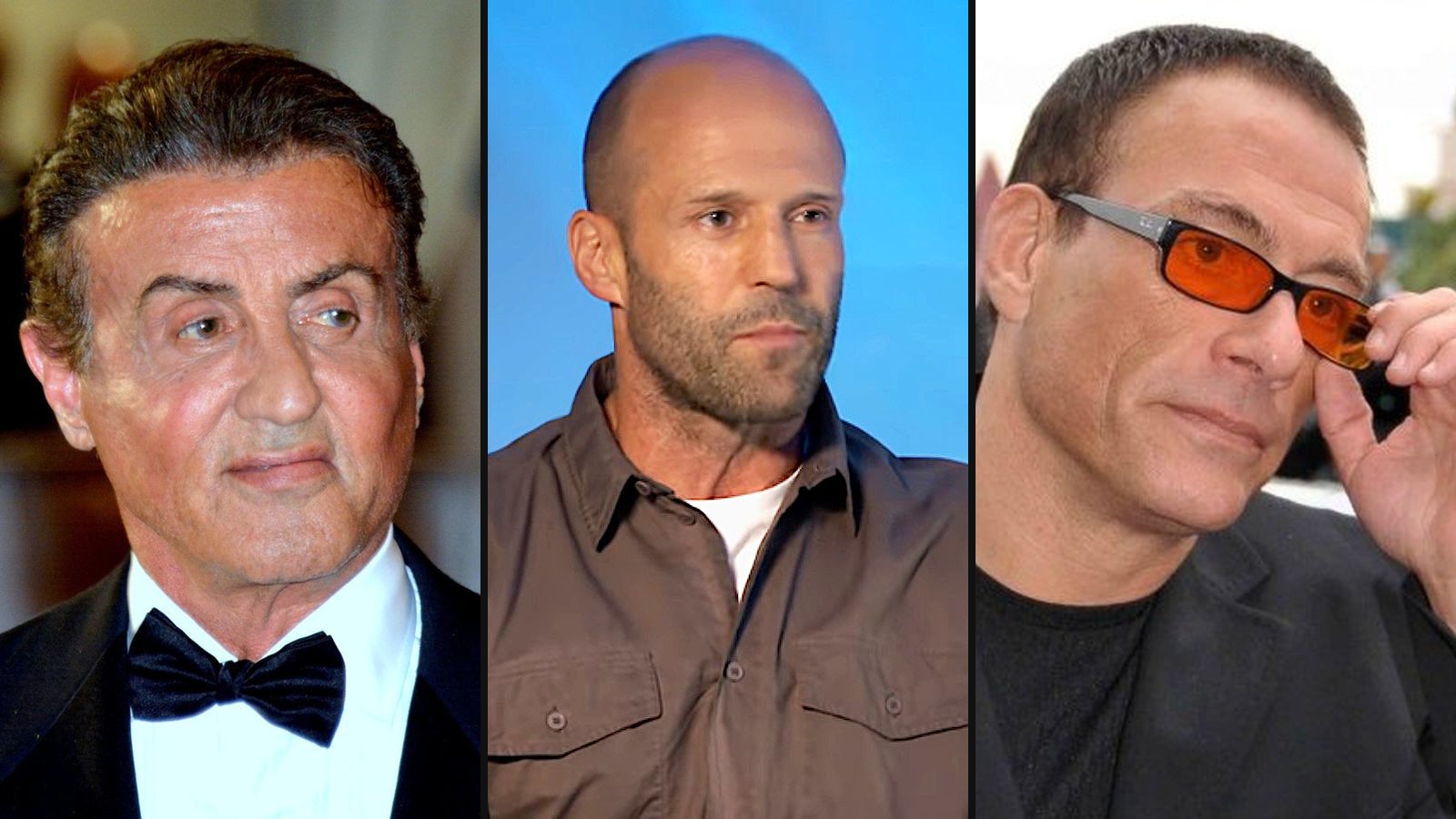 Sylvester Stallone, Jason Statham og Jean-Claude Van Damme fra The Expendables 2
