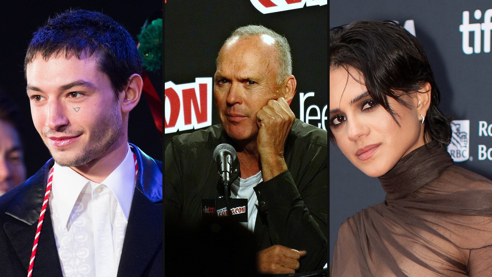 Ezra Miller, Michael Keaton og Sasha Calle fra The Flash