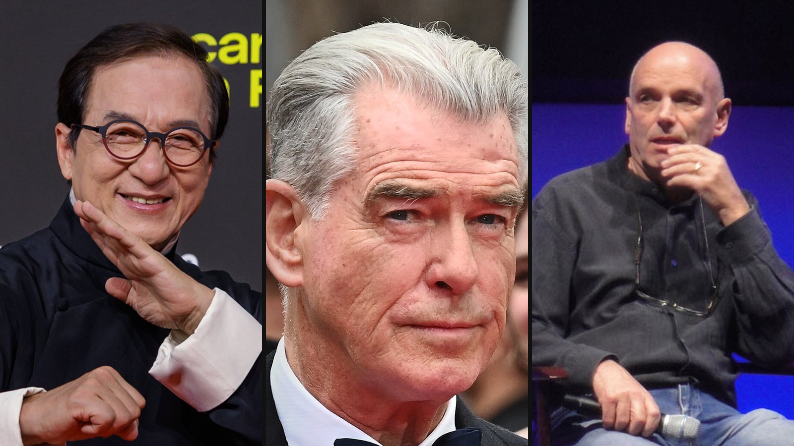 Jackie Chan, Pierce Brosnan og Martin Campbell fra The Foreigner