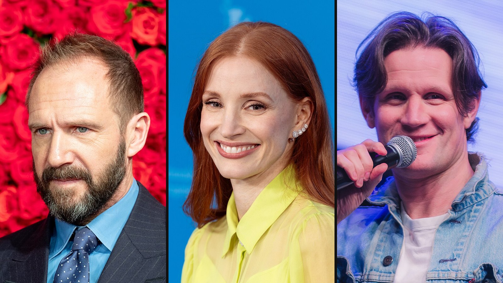 Ralph Fiennes, Jessica Chastain og Matt Smith fra The Forgiven