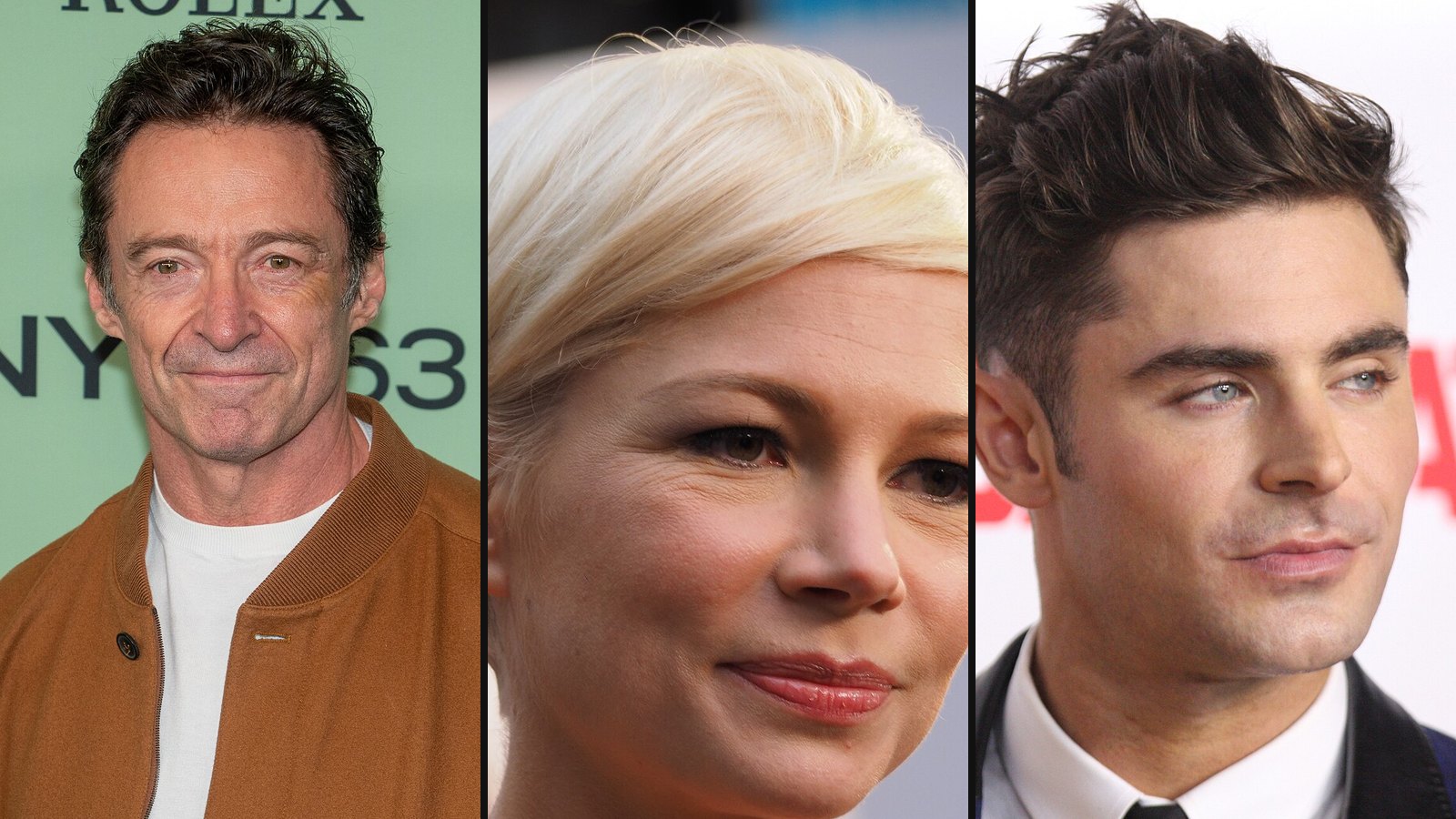 Hugh Jackman, Michelle Williams og Zac Efron fra The Greatest Showman