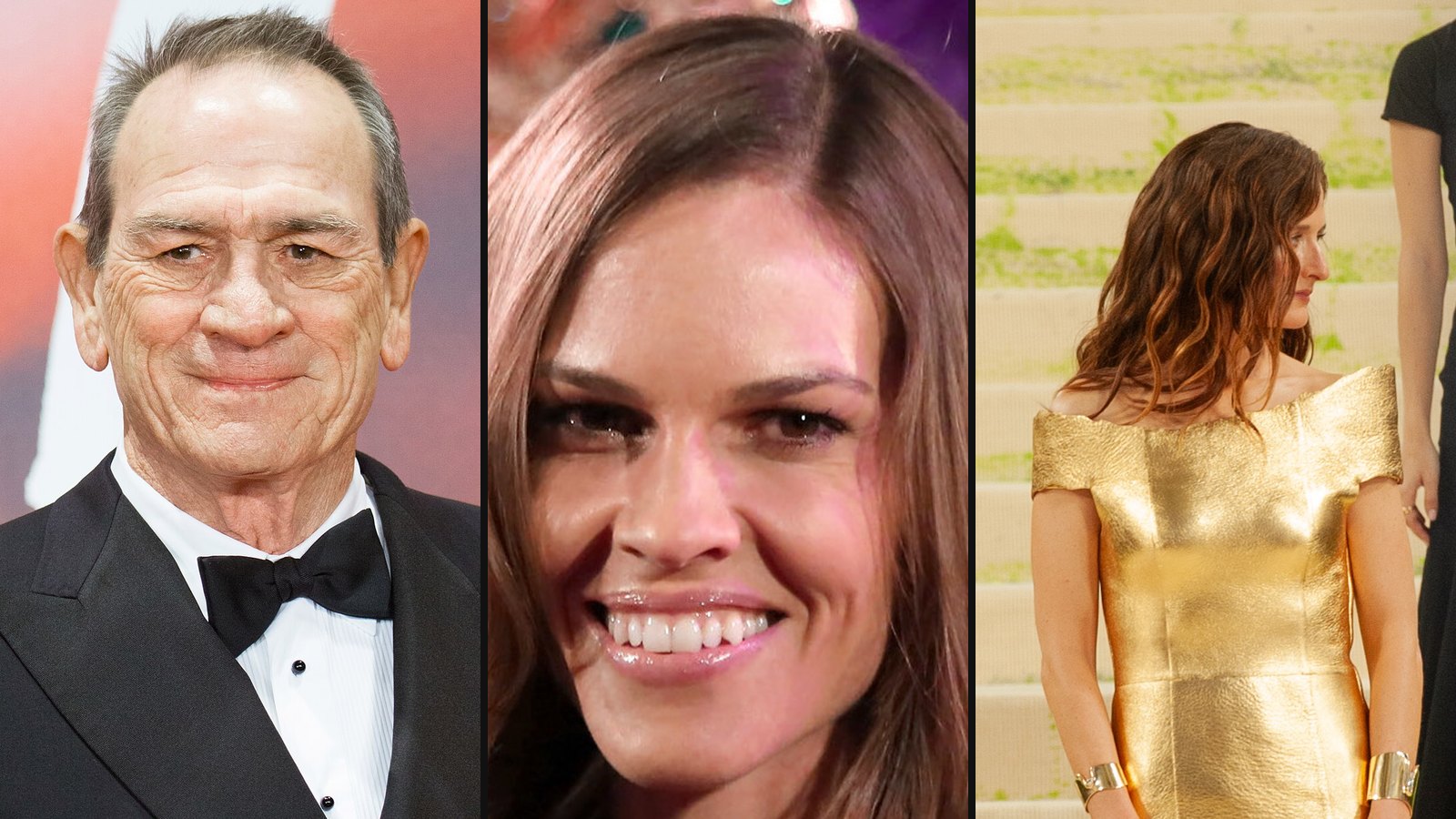 Tommy Lee Jones, Hilary Swank og Grace Gummer fra The Homesman