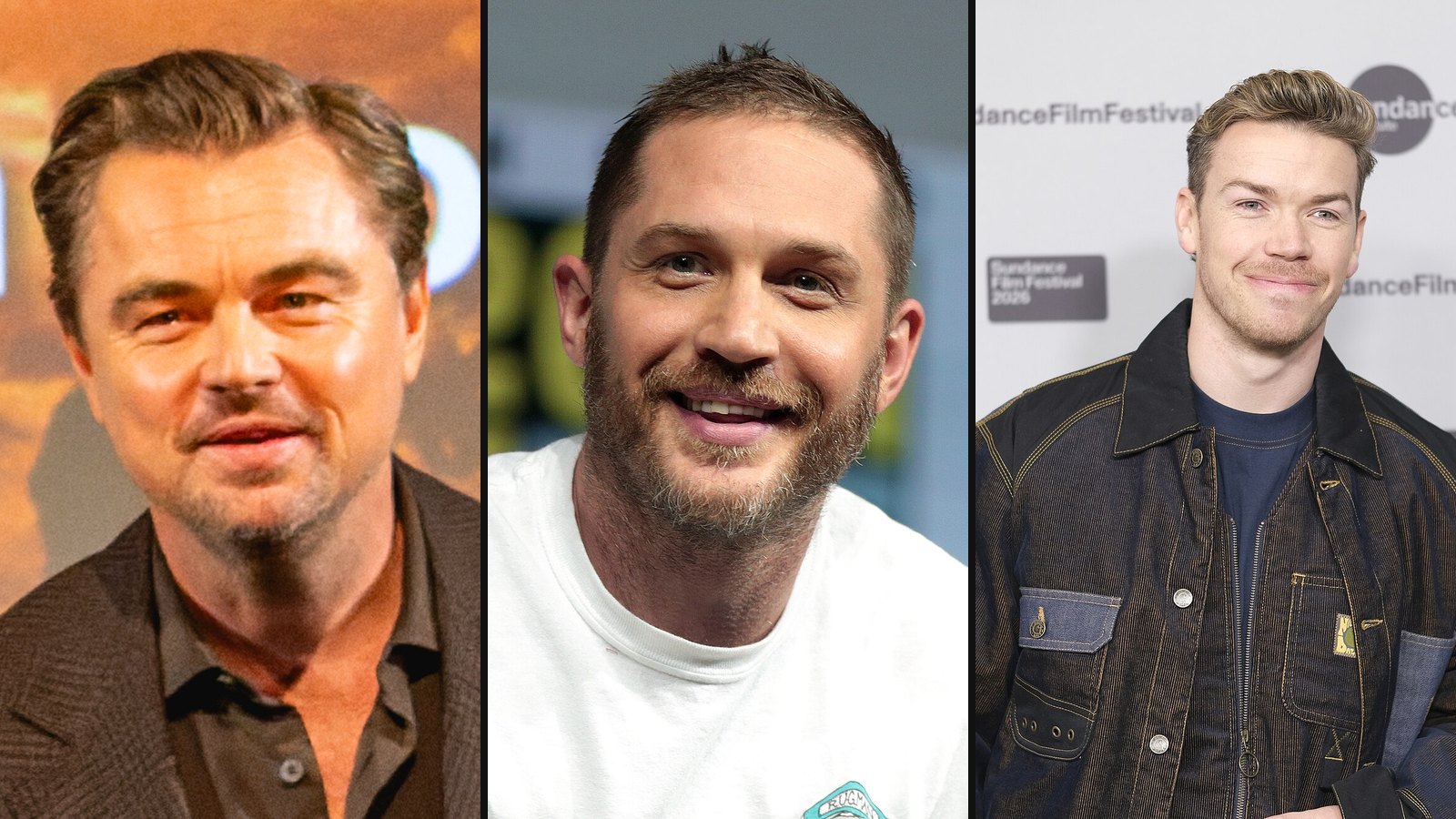 Leonardo DiCaprio, Tom Hardy og Will Poulter fra The Revenant