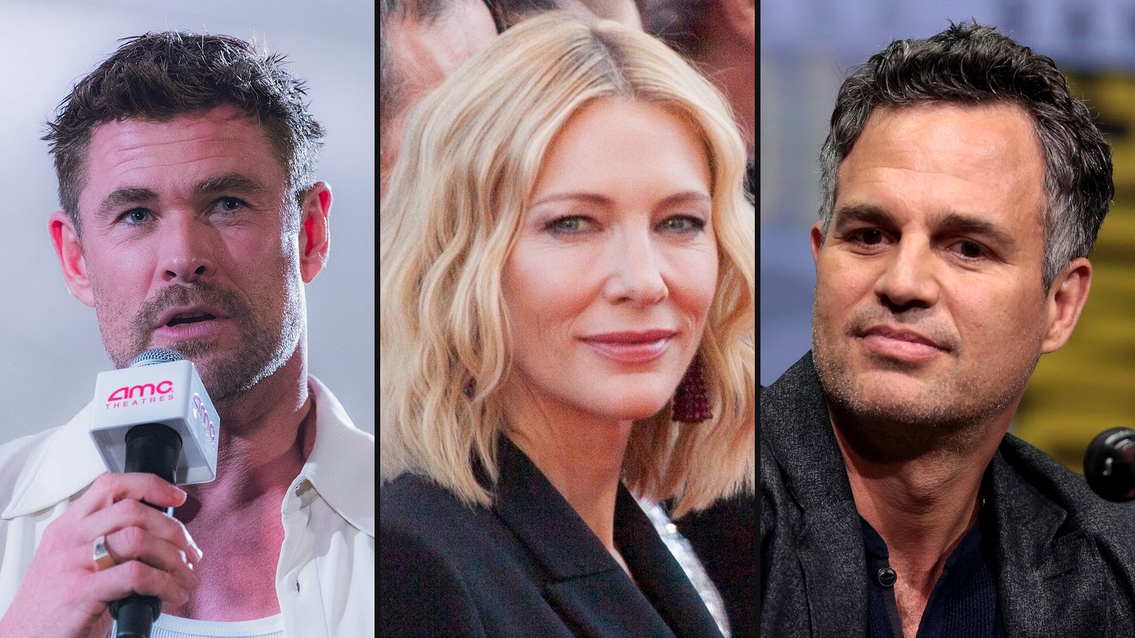 Chris Hemsworth, Cate Blanchett og Mark Ruffalo fra Thor: Ragnarok