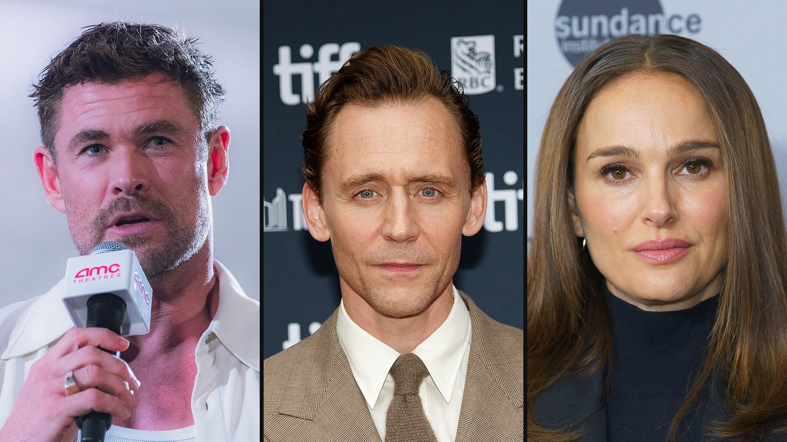 Chris Hemsworth, Tom Hiddleston og Natalie Portman fra Thor