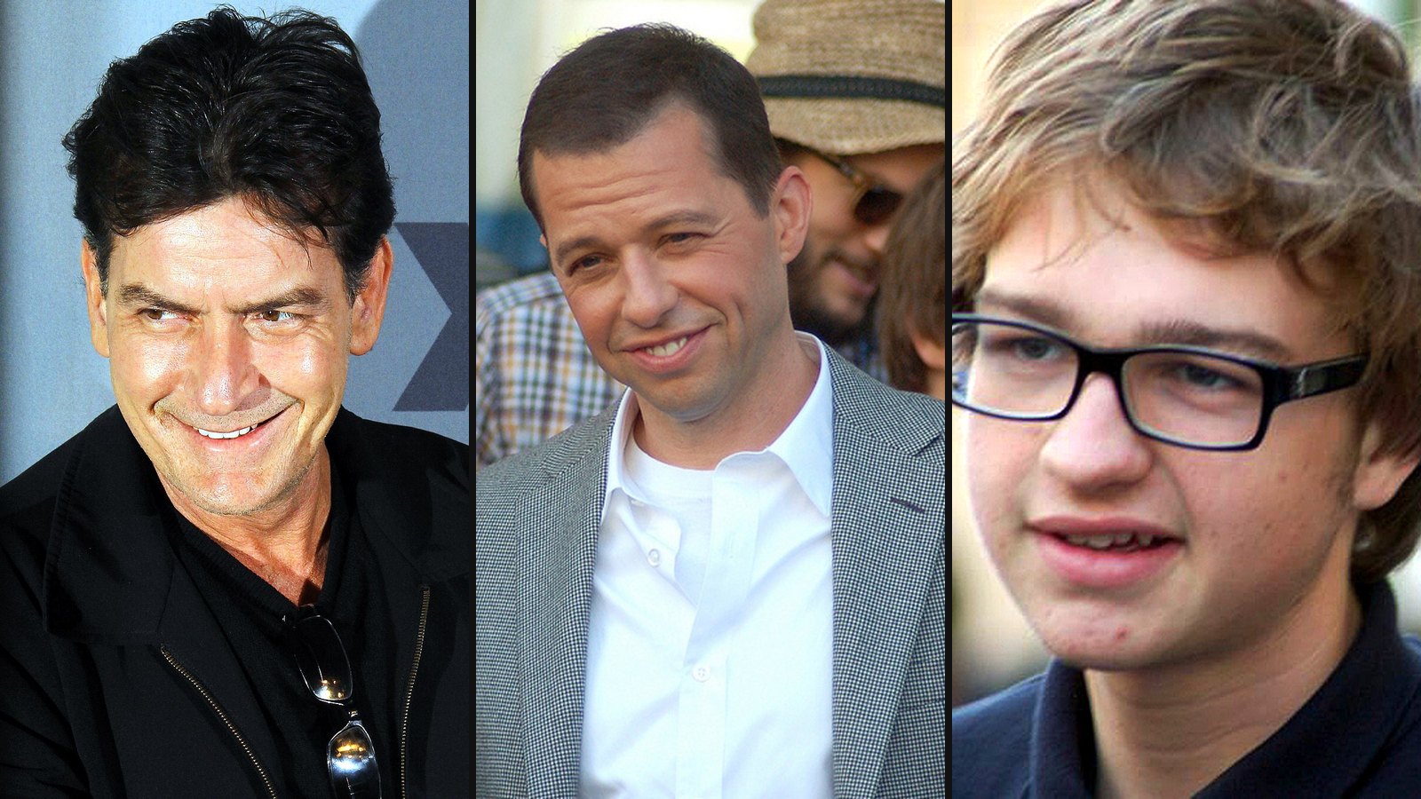 Charlie Sheen, Jon Cryer og Angus T. Jones fra Two and a Half Men