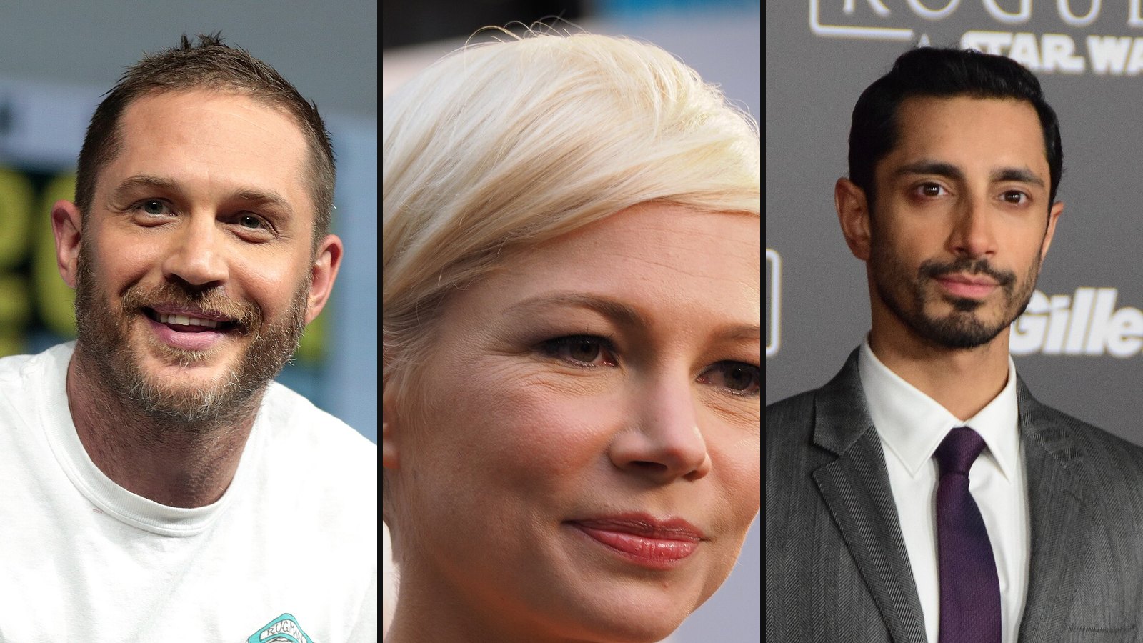 Tom Hardy, Michelle Williams og Riz Ahmed fra Venom