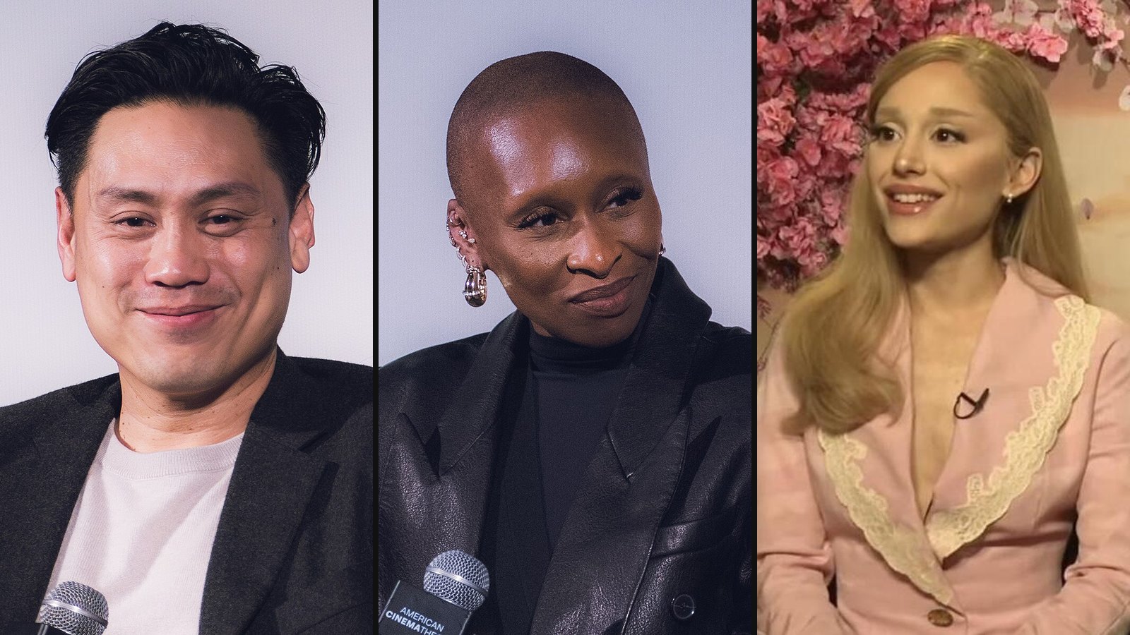 Jon M. Chu, Cynthia Erivo og Ariana Grande fra Wicked
