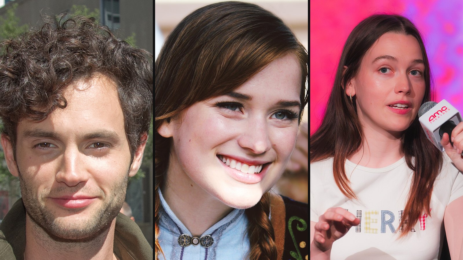Penn Badgley, Elizabeth Lail og Victoria Pedretti fra You